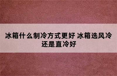 冰箱什么制冷方式更好 冰箱选风冷还是直冷好